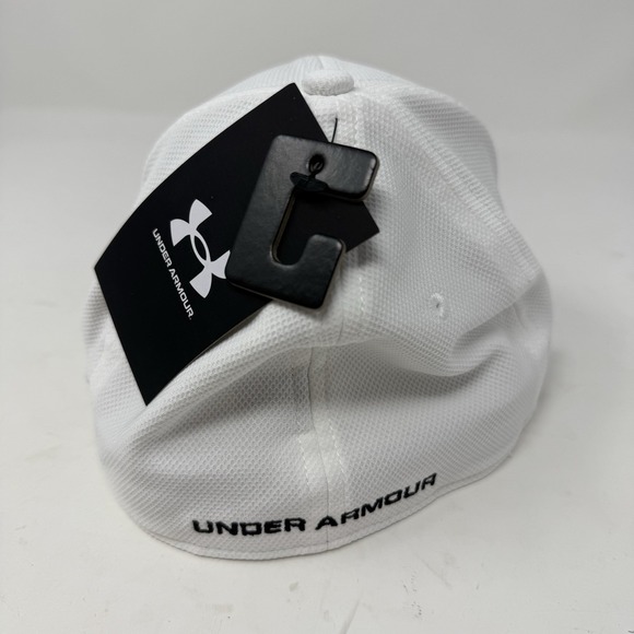 Under Armour Hat Mens M/L White Blitzing 3.0 Low Stretch Performance Golf Active - Picture 4 of 8